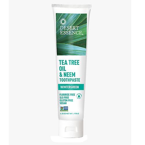 Desert Essence Tea Tree Oil & Neem Toothpaste Wintergreen, 6.25 OZ (Pack of 1)