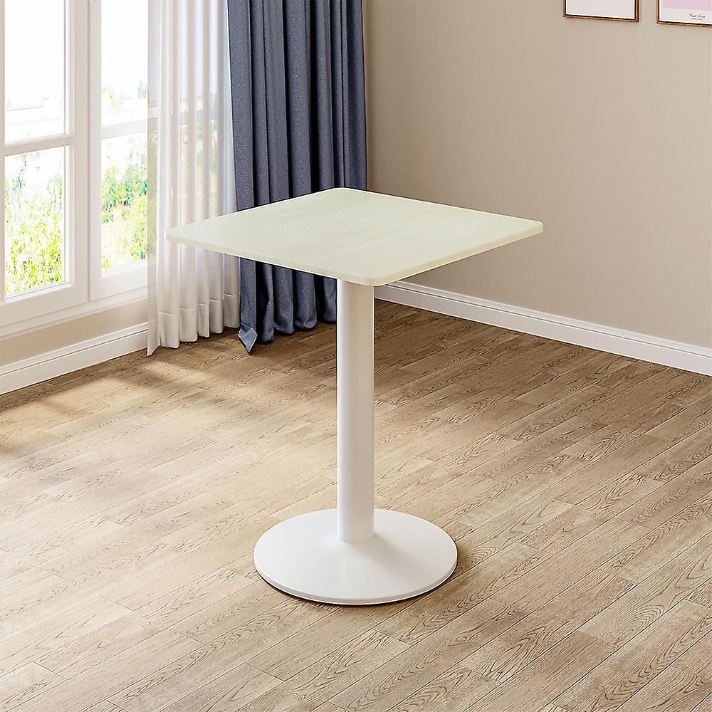 Living And Home Livingandhome White Square Cafe Table with Metal Base