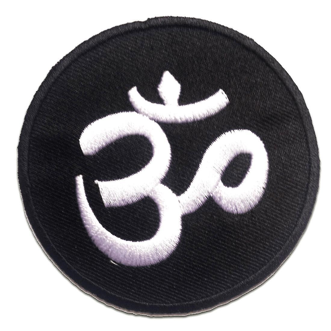 Catch the Patch Patch - Om Hindu Meditation spiritual - black/white - Ø7.7 cm