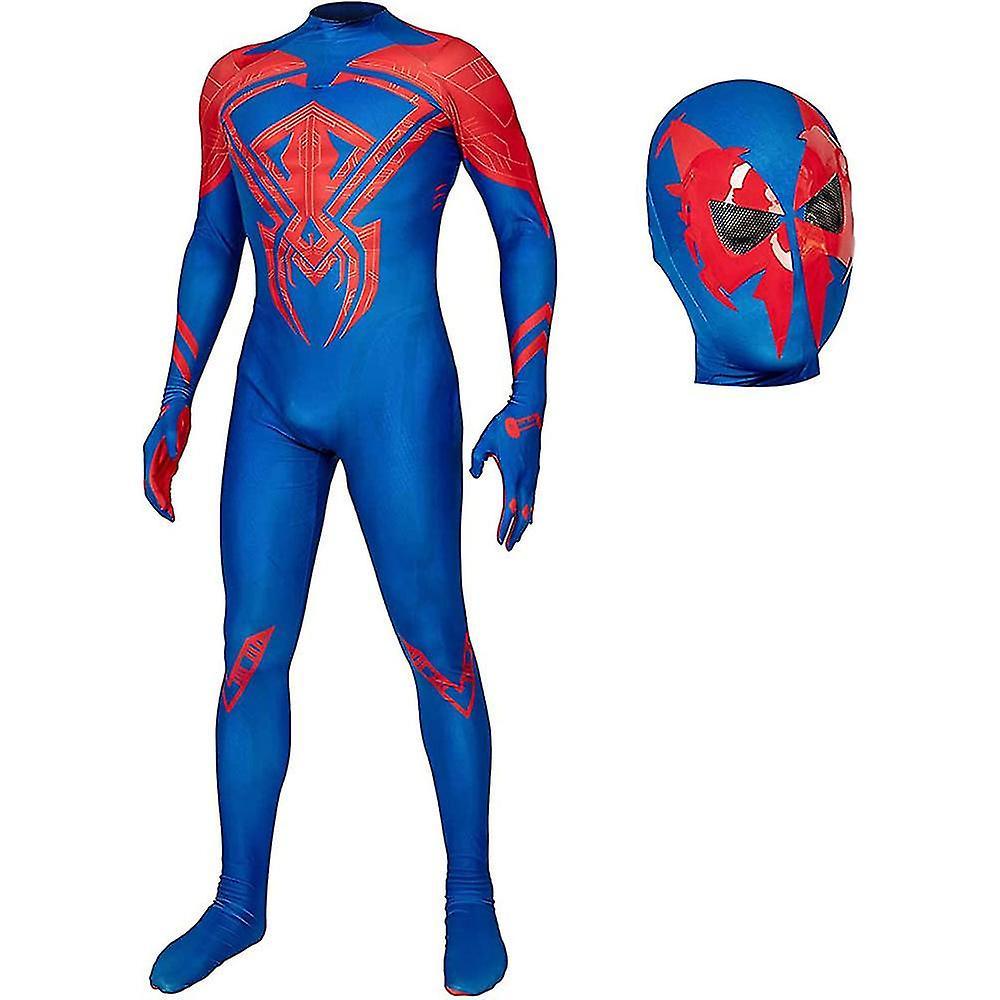 Zhenv Spiderman Across The Spider Verse Spiderman 2099 Miguel O'hara Cosplay Costume Bodysuit Jumpsuit For Kids Adult 140