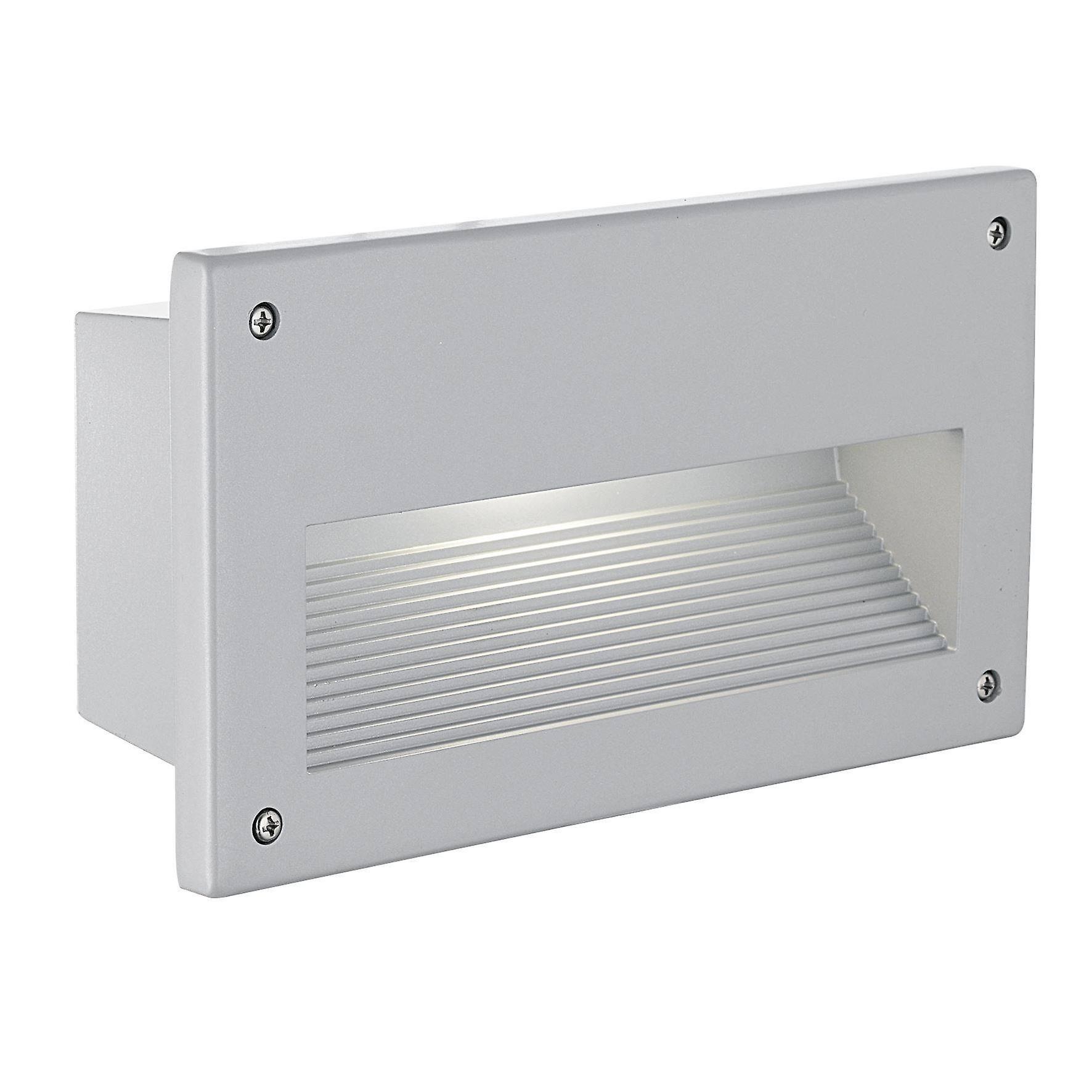 Eglo Lighting Zimba 1 Light Outdoor Recessed Wall Light Silver IP44, E14