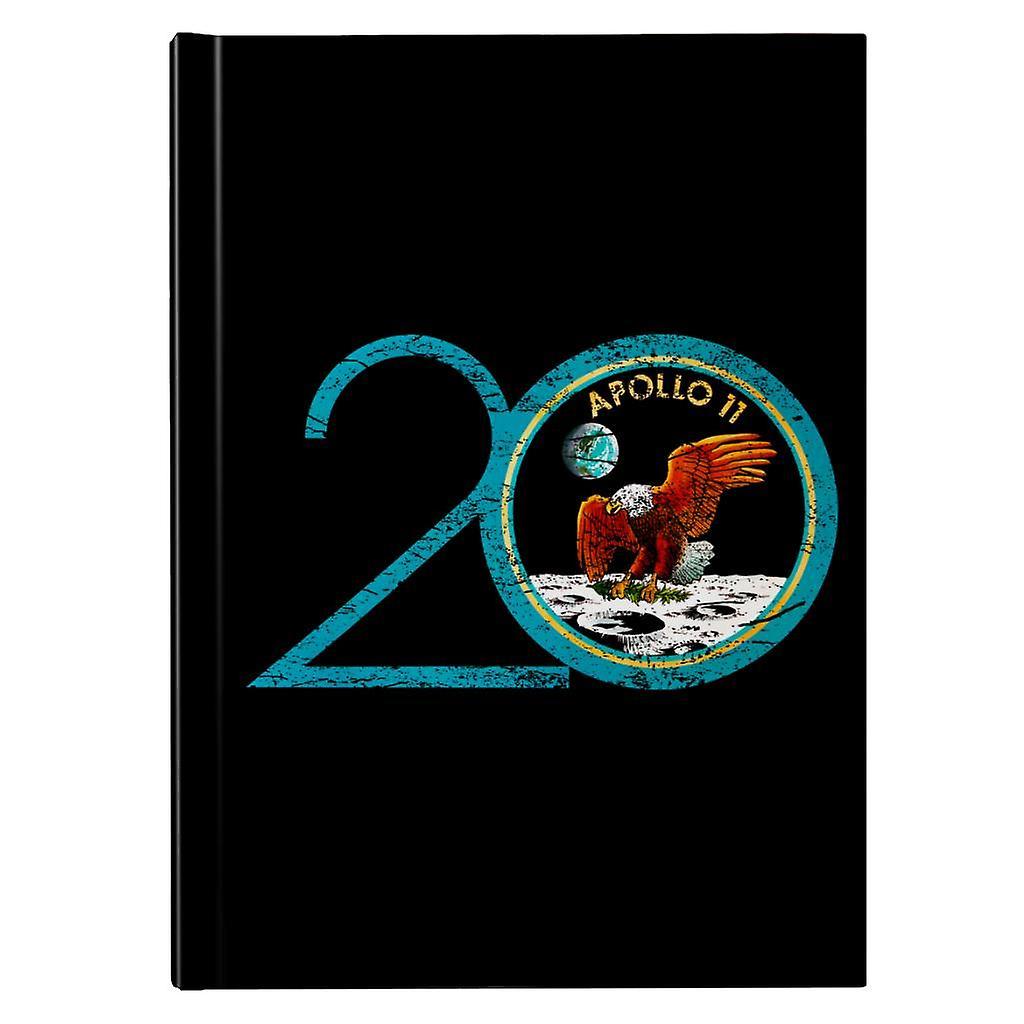 NASA Apollo 11 20th Anniversary Badge Distressed Hardback Journal Black 13 x 18.5 cm