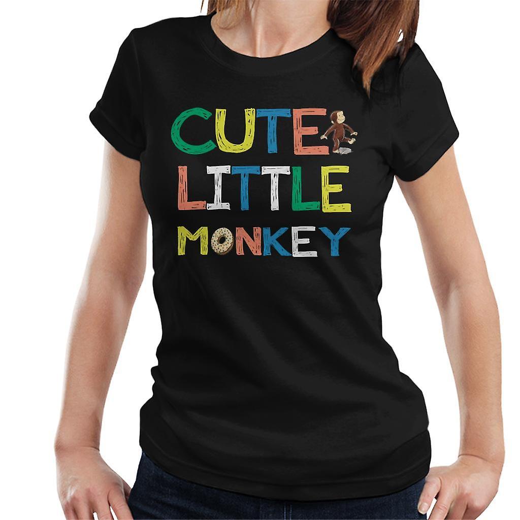 Curious George Cute Little Monkey Women's T-Shirt Black Medium