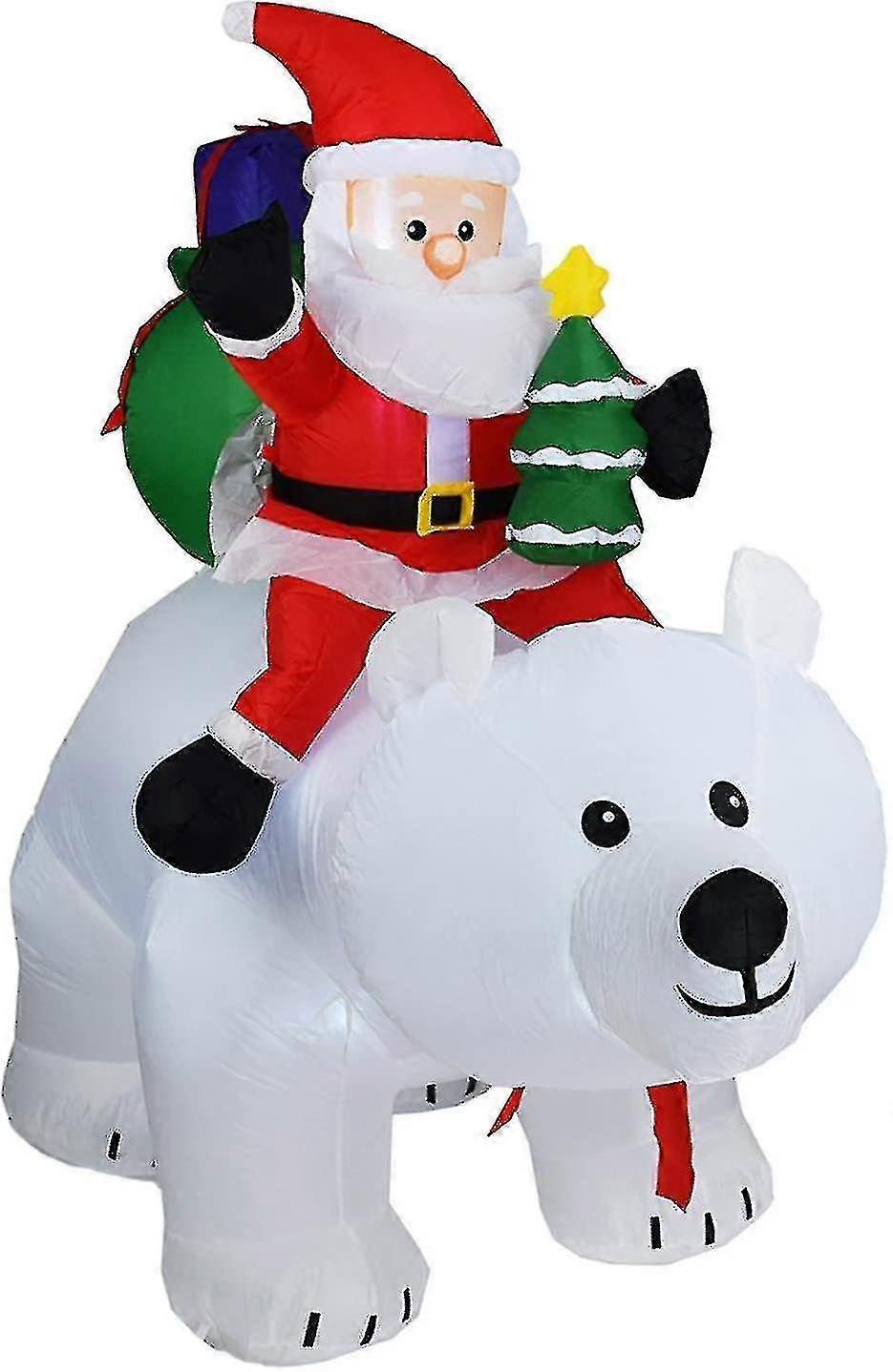 Xixi Good Inflatable Santa Claus, Fleece Bear Decoration Outdoor Indoor Inflatable Christmas Inflatable Christmas Inflatable Inflatable Doll Use Ev...