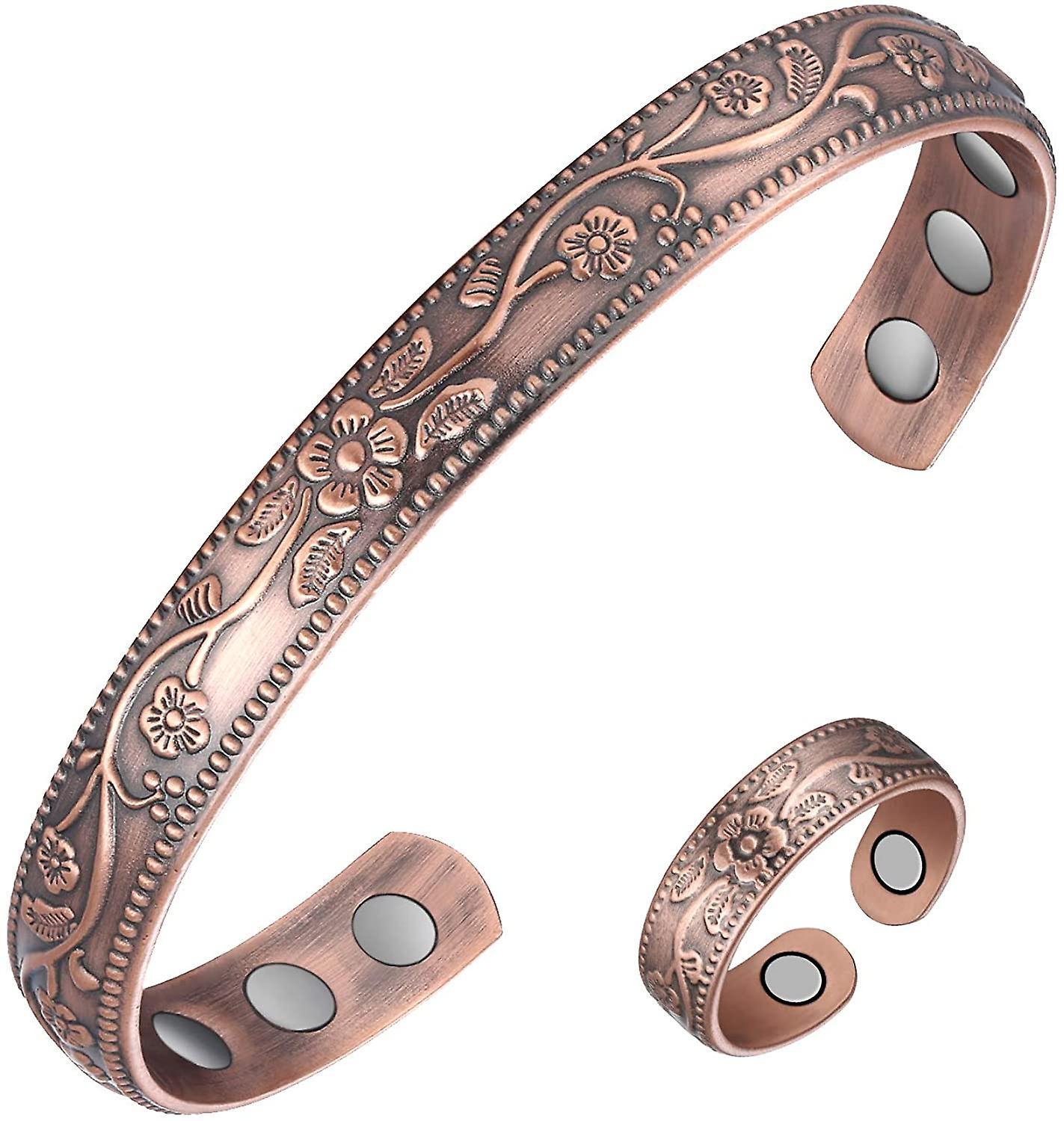 Wonderful Copper Magnetic Bracelet and Ring for Men Women - Pain Relief for Arthritis and Carpal Tunnel