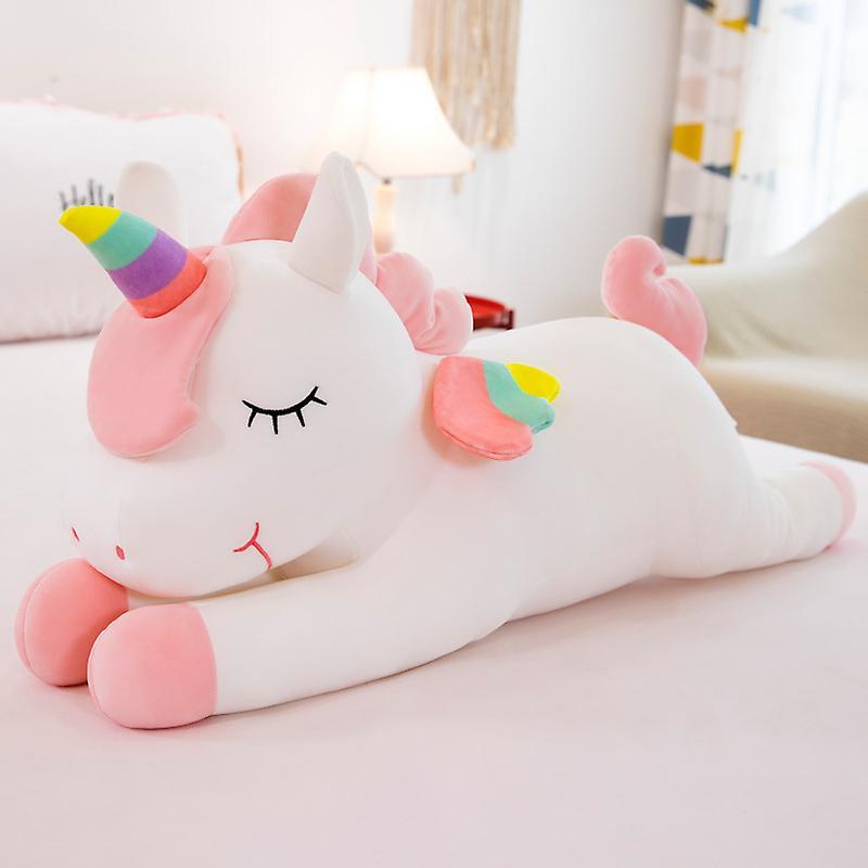 Carrep 30/120cm Cute Soft Unicorn Pillow Plush Toys Stuffed Comforter Plush Animal Cushion Home Decor Gift Doll For Kids Girl White