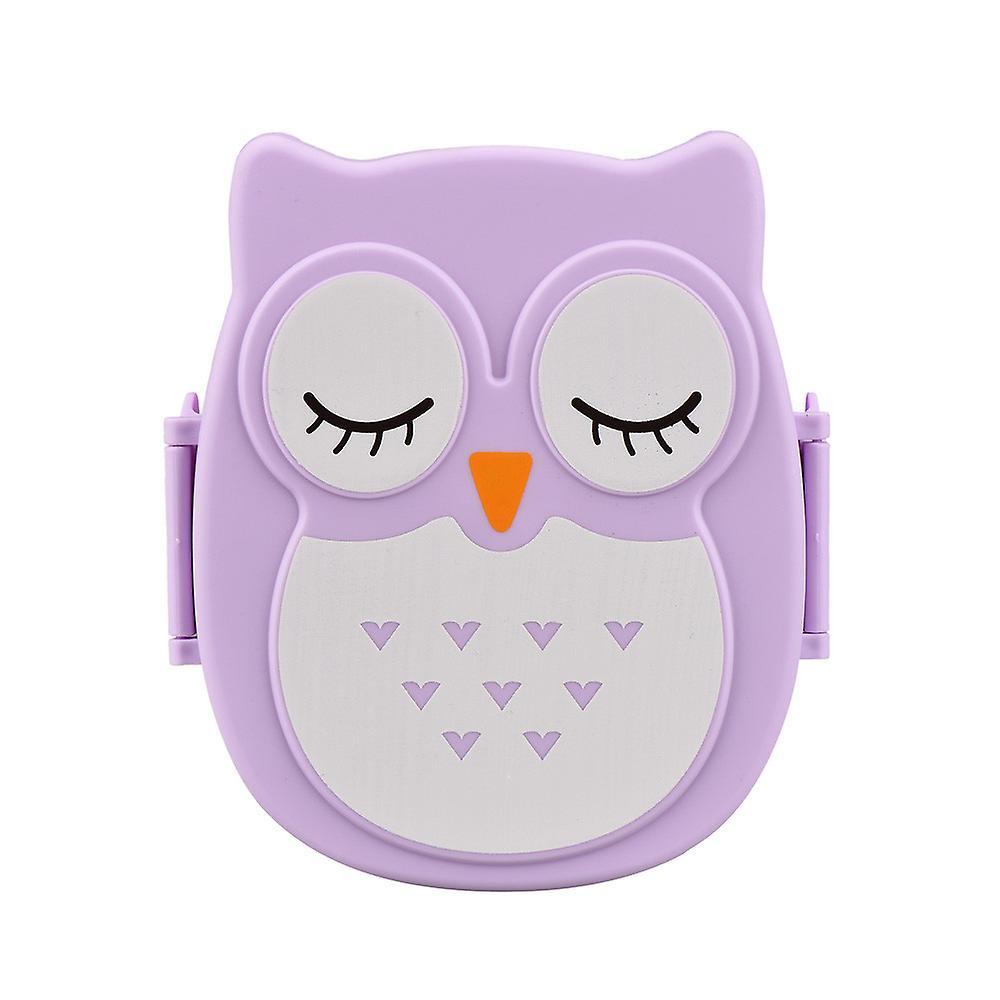 unbrand lunch box kids Owl Food Container Storage Box Portable kids lunch box Yellow Purple