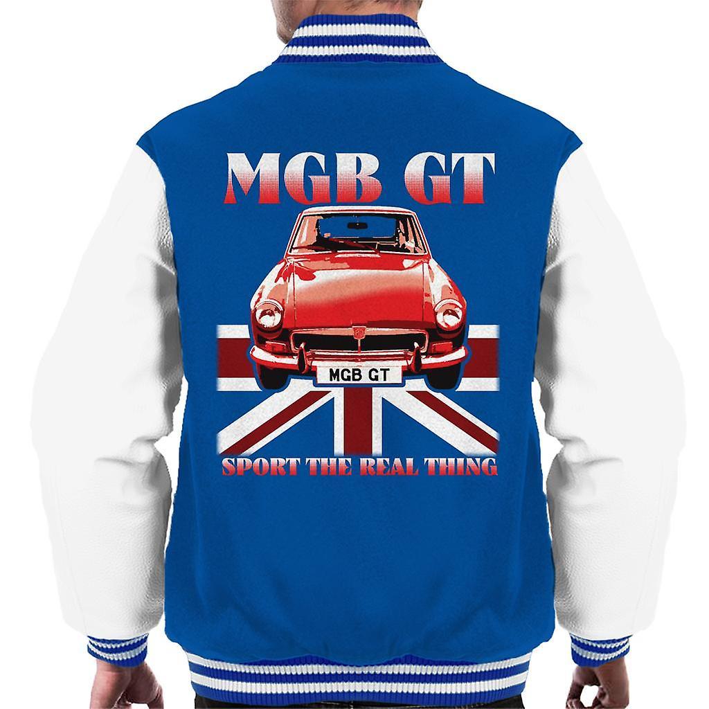 MG GT Sport The Real Thing British Motor Heritage Men's Varsity Jacket Royal/White Large