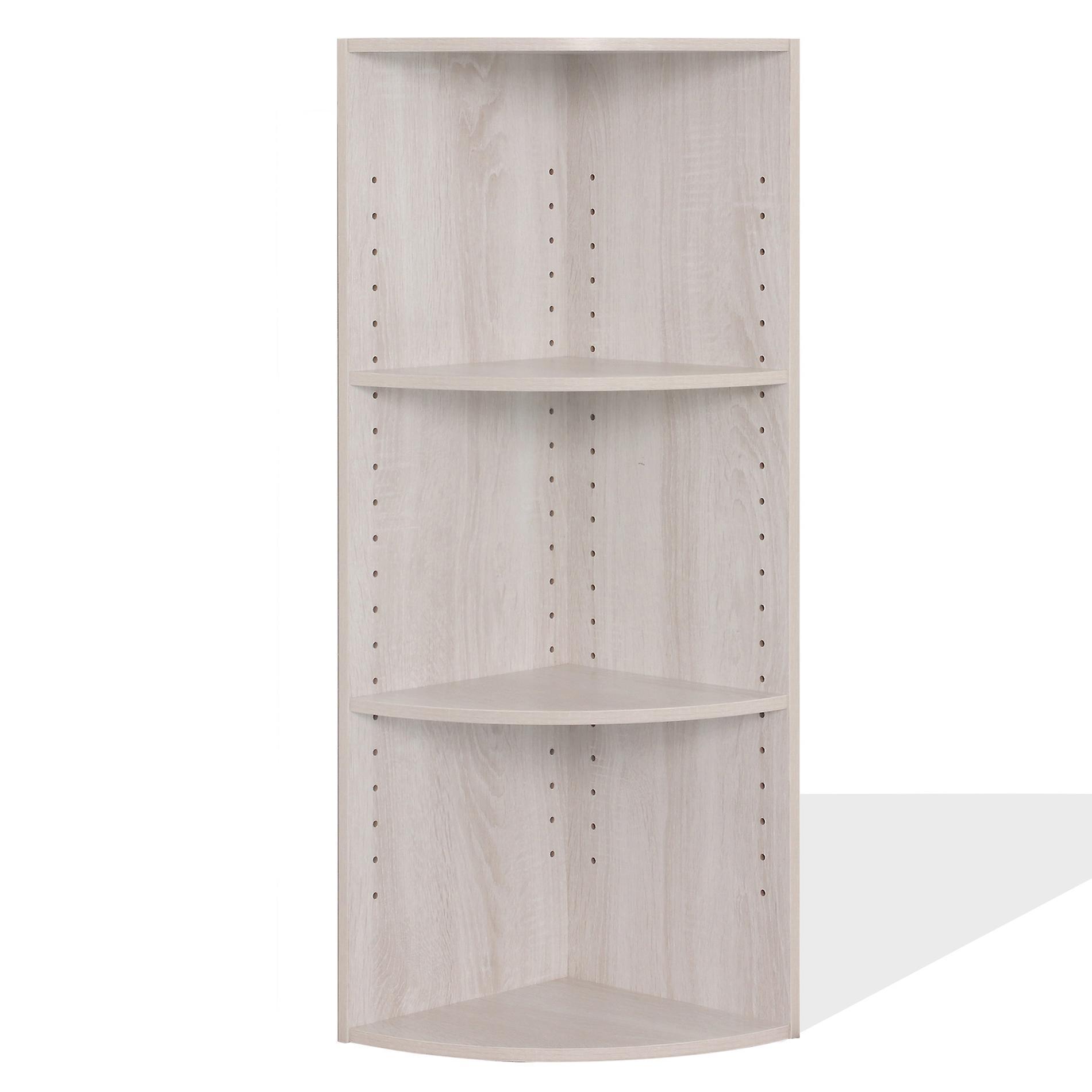 Mobili Rebecca Rebecca Mobili Corner Bookcase Grey Spruce Chipboard Shelf 3 Modular Shelves