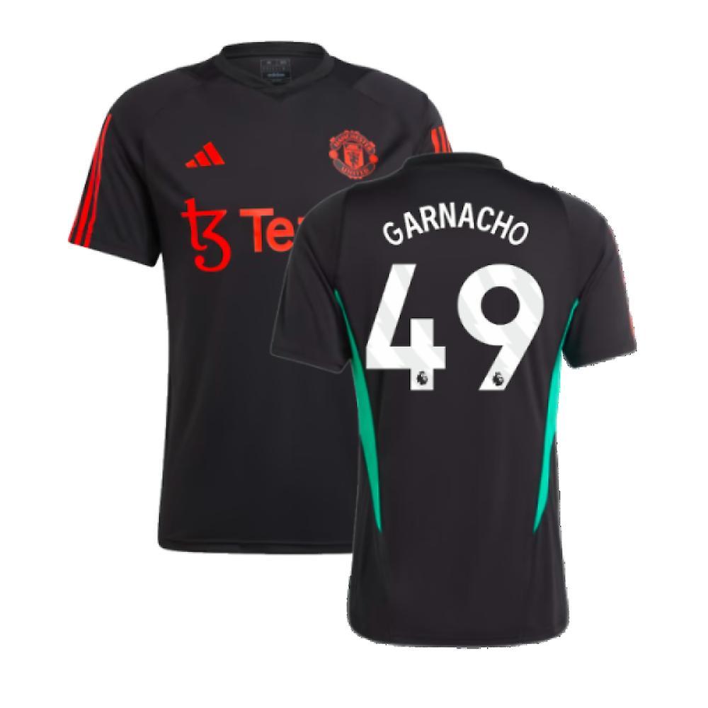 Adidas 2023-2024 Man Utd Training Jersey (Black) (Garnacho 17) XL 44-46 inch Chest