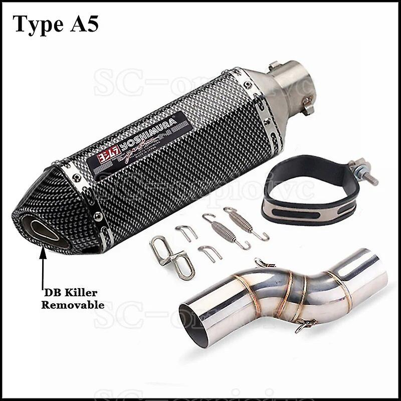 Loerss Motorcycle Exhaust Modified Escape Moto Yoshimura Muffler Silencer With Slip On Link Pipe For Benelli Trk502x Trk 502x 2018-2021 Type A5