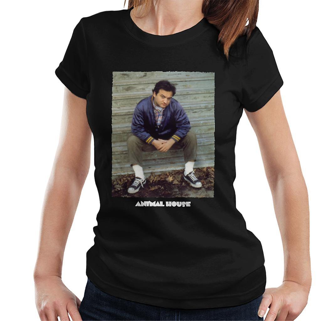 Animal House John Bluto Blutarsky Sitting Women's T-Shirt Black Large