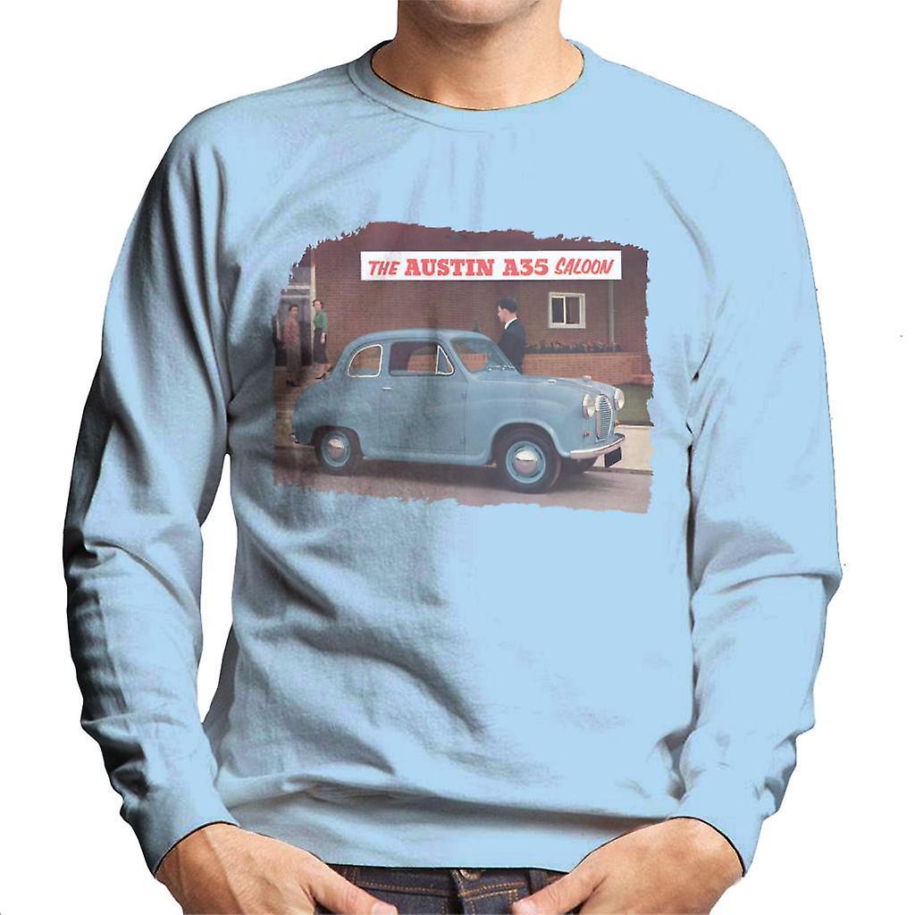 Austin A35 Saloon British Motor Heritage Men's Sweatshirt Sky Blue XX-Large