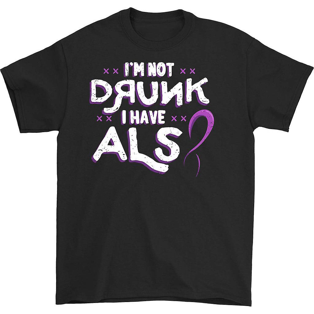 HISHARK I'm not drunk i have als t-shirt black S