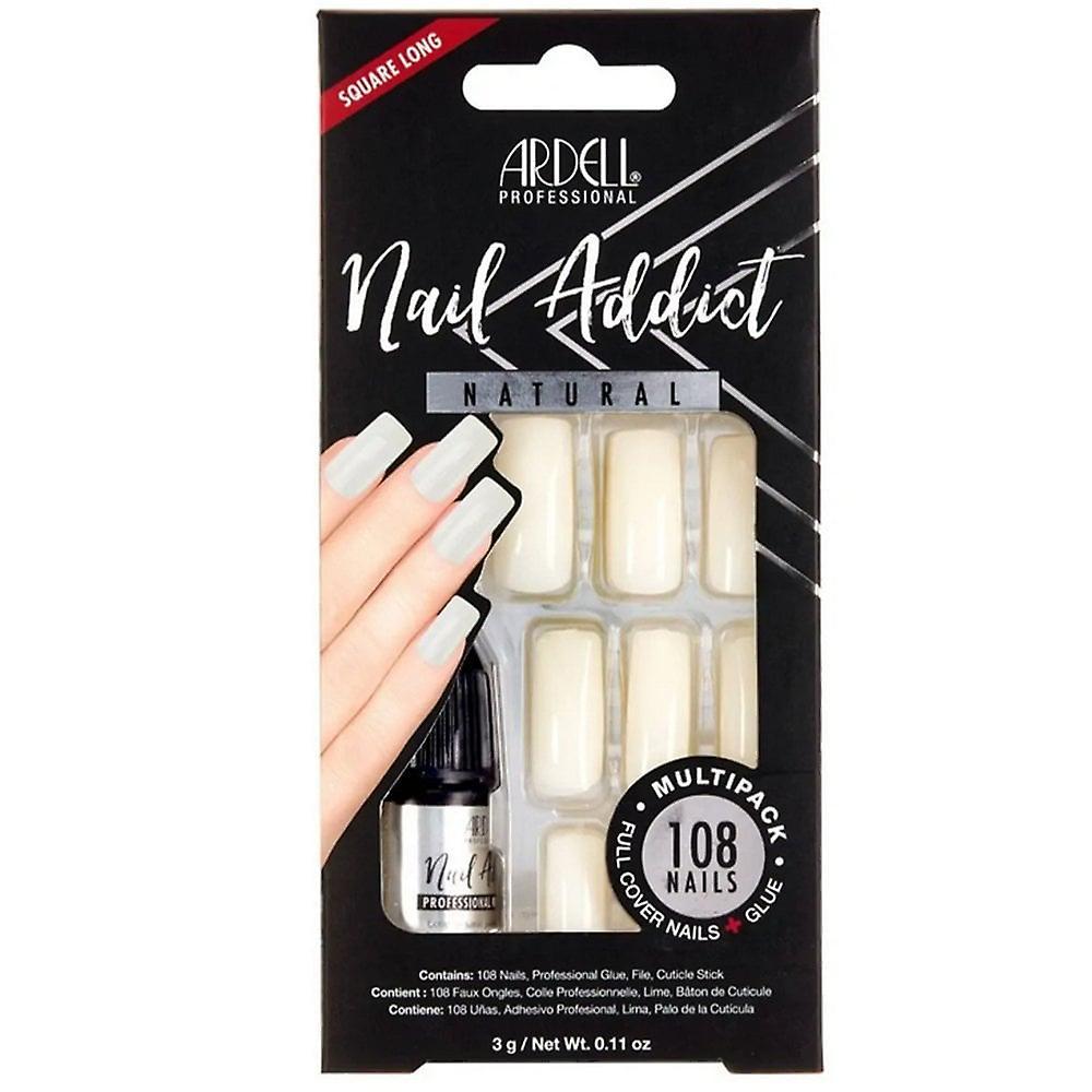 Ardell Nails Ardell Beauty Nail Addict Natural False Nails - Square Long Multipack (108 Nails) (62499)