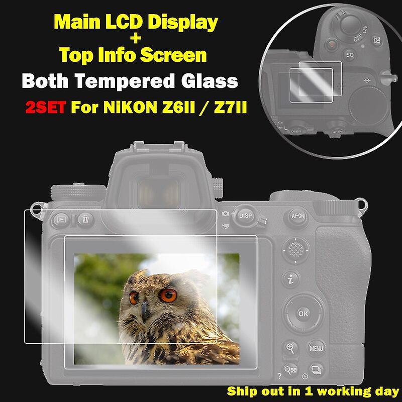 For Nikon Z8 Z6 Z6II Z7 Z7II Z9 Tempered Camera Protective Glass Main LCD Display +Top Info Screen Protector Guard Cover  Screen Protectors 2SET Fo...