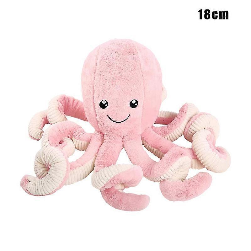 unbrand Cute Smiling Octopus Plush Toy Soft Stuffed Cotton Animals Pillow Great Birthday Xmas Gifts for Children Pink 18cm