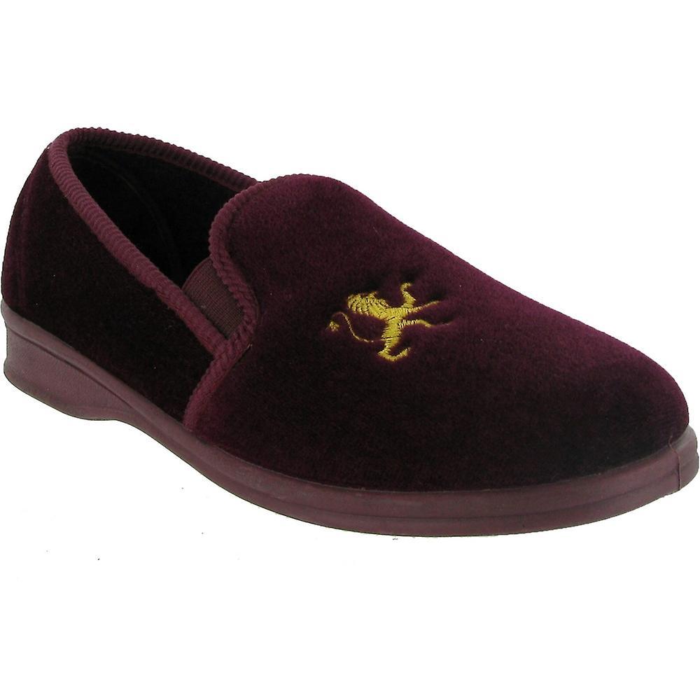 Mirak Mens Warminster Frank Embellished Soft Textile Slipper Red Wine UK Size 14 (EU 49)