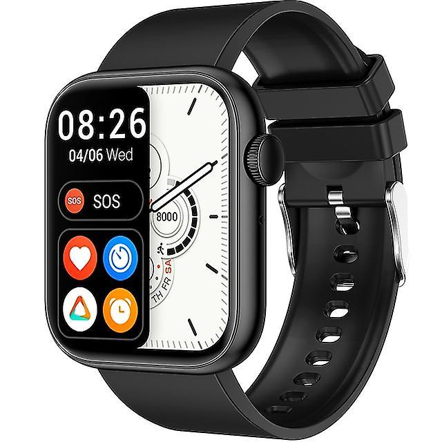 Bod Smart Watch 1.85 Inches Compatible With Android Ios Waterproof Bluetooth Call Heart Rate, Sleep Monitoring, Blood Oxygen Fitness Watch Black