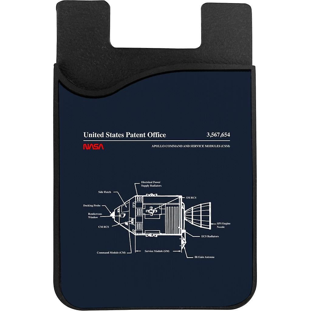 NASA Apollo Command Service Modules Blueprint Phone Card Holder Navy Blue 5.5cm x 8.5cm