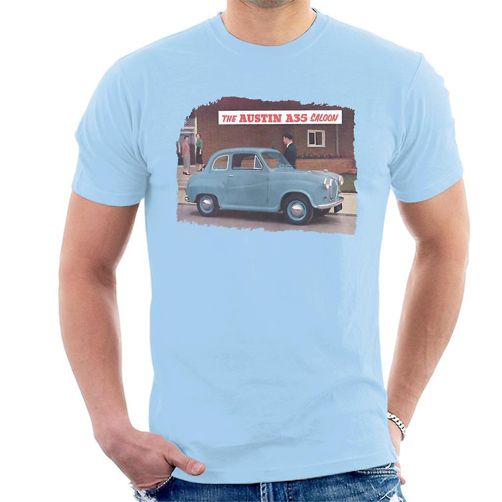 Austin A35 Saloon British Motor Heritage Men's T-Shirt Sky Blue Small