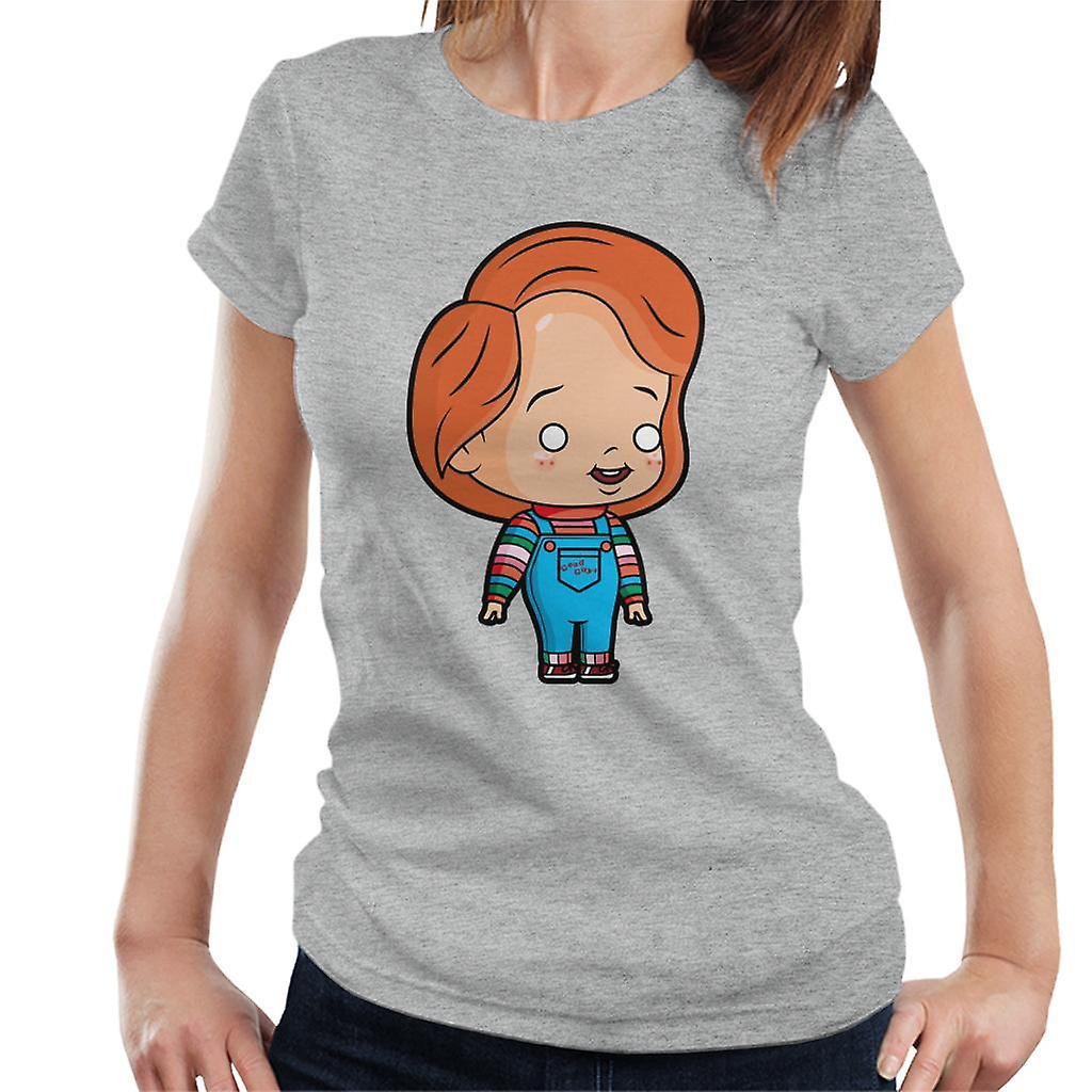 Chucky Cute Cartoon Women's T-Shirt Heather Grey X-Large