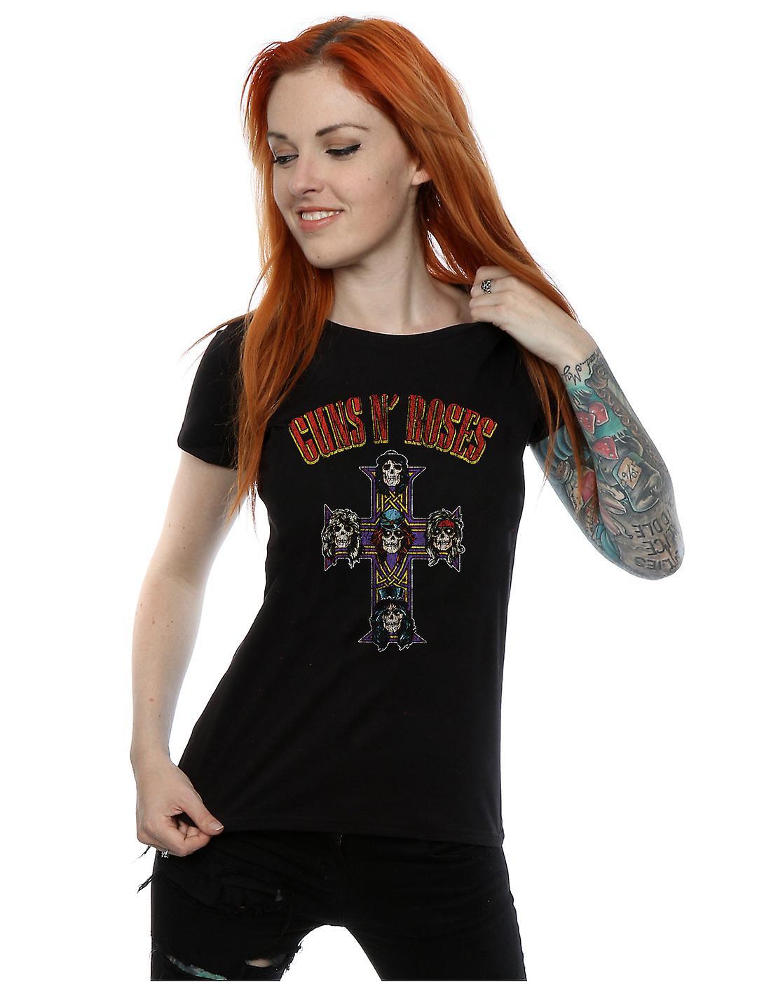 Guns N' Roses Guns N Roses Women's Appetite For Destruction Cross Arched Type T-Shirt Black Medium