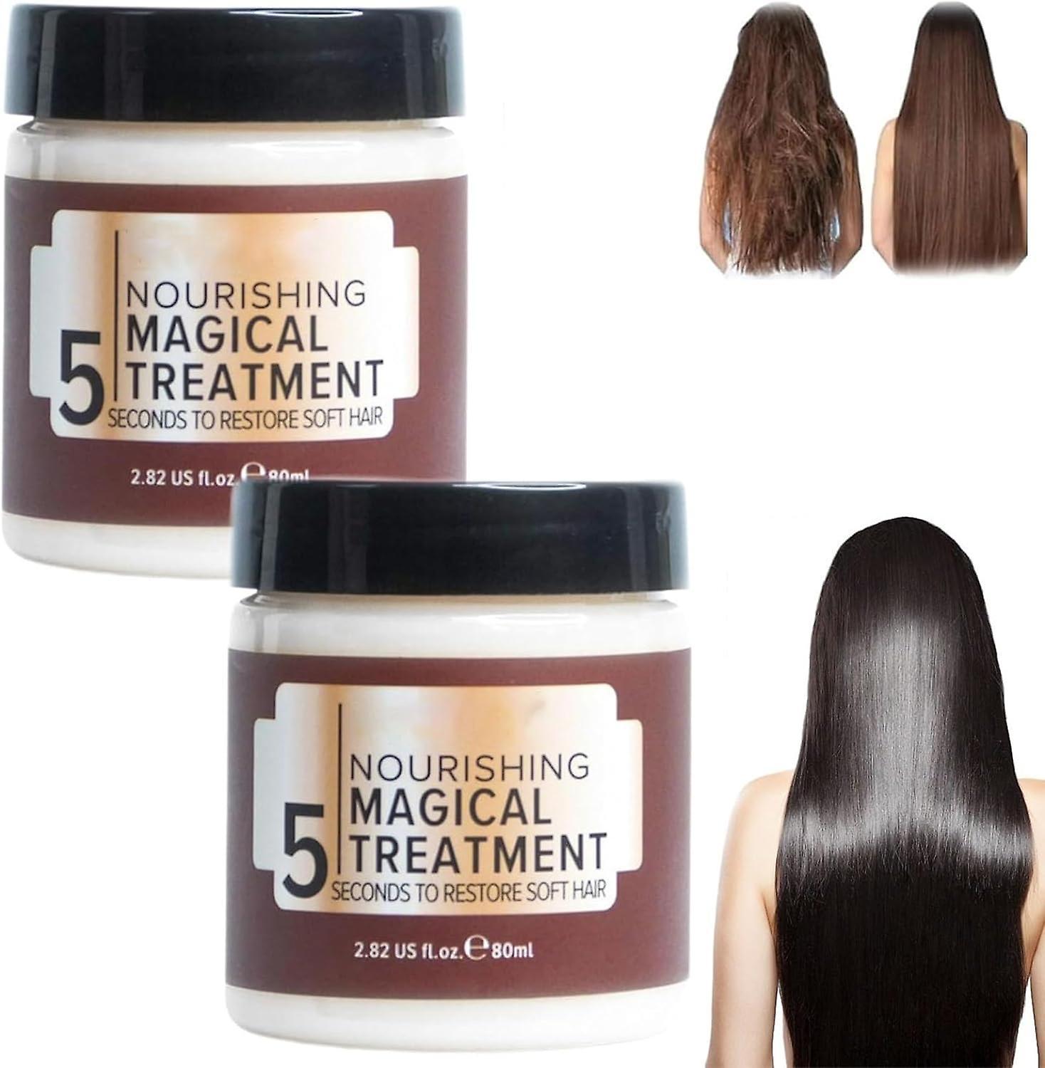 Frusde Nourishing Magical Treatment, 5 Seconds To Restore Soft Hair, Magical Treatment Hair Mask For Dry Damaged Hair Advanced Molecular 2pcs