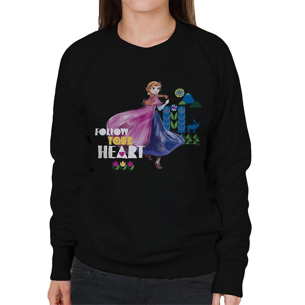 Disney Frozen Anna Follow Your Heart Women's Sweatshirt Black XX-Large