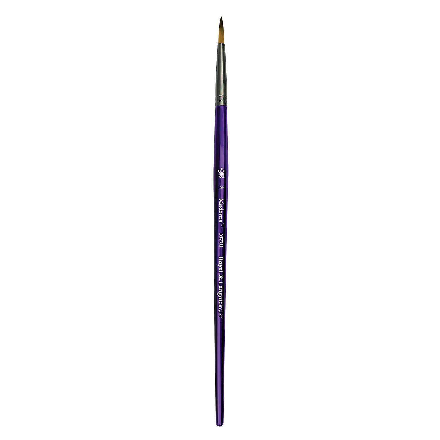 Royal & Langnickel Moderna Series 77 All Media Paint Brushes Purple Handle Round 3