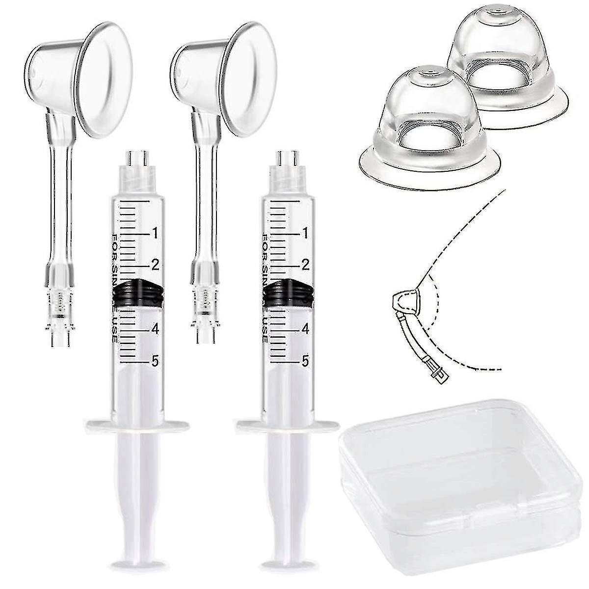 Nipple Corrector 2 Pcs Nipple Puller Nipple Aspirator Corrector Women Nipple Suckers For Flat Nipples