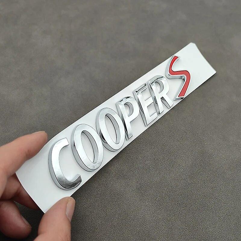 Hikig 3d Abs Logo Cooper S Emblem Letters Nameplate Car Trunk Badge Sticker For Mini Cooper S R53 R52 R56 F57 F55 F56 Jcw Accessories Chrome