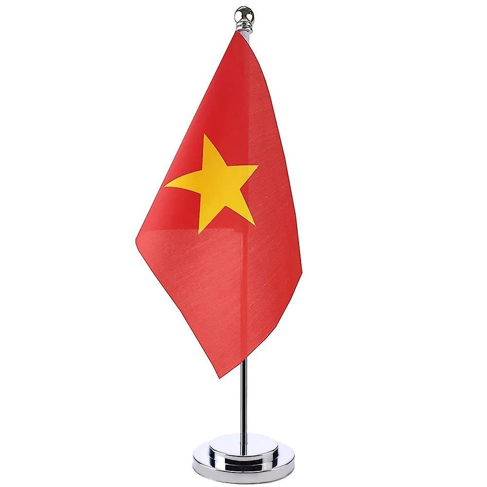 Scitoo 14x21cm Vietnam Desk Small Country Banner Meeting Room Boardroom Table Standing Pole The Vietnamese National Flag