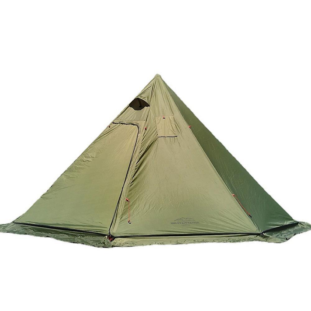 Mceto 4-6 People Tipi Hot Tent With Stove Jack Camping Pyramid Teepee Tent For Camping Backpacking Hiking Army green