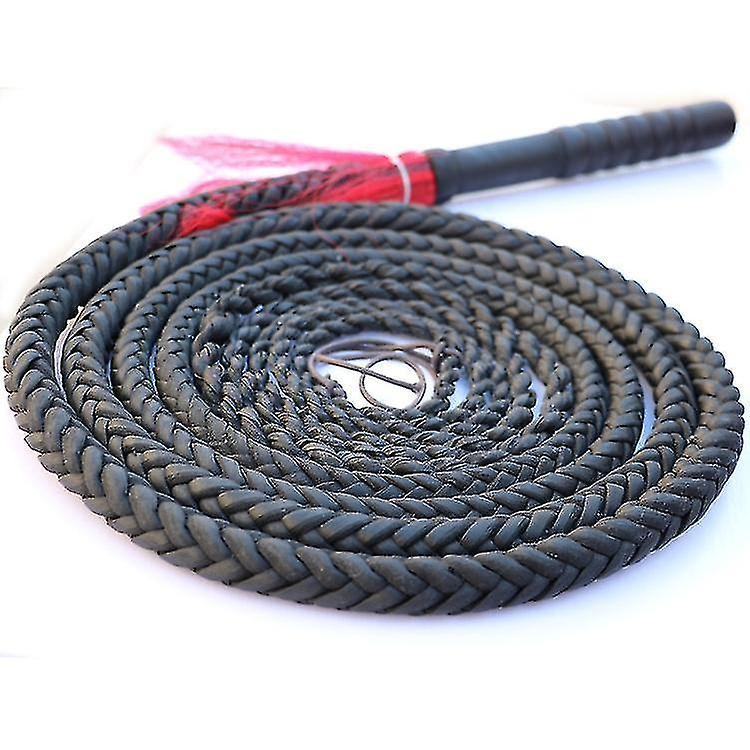 Newway Fully Handmade Chambray And Bull Whip Made Of Durable Genuine Leather Black Bullwhip, Luxe Braided Horse Whip  Perfect compatible Work Cattl...