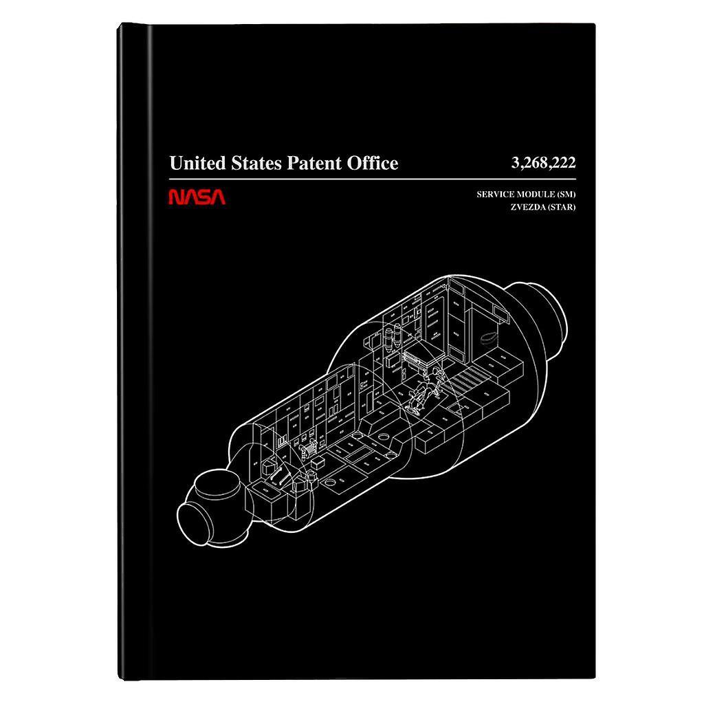 NASA Russian Service Module Blueprint Hardback Journal Black 13 x 18.5 cm