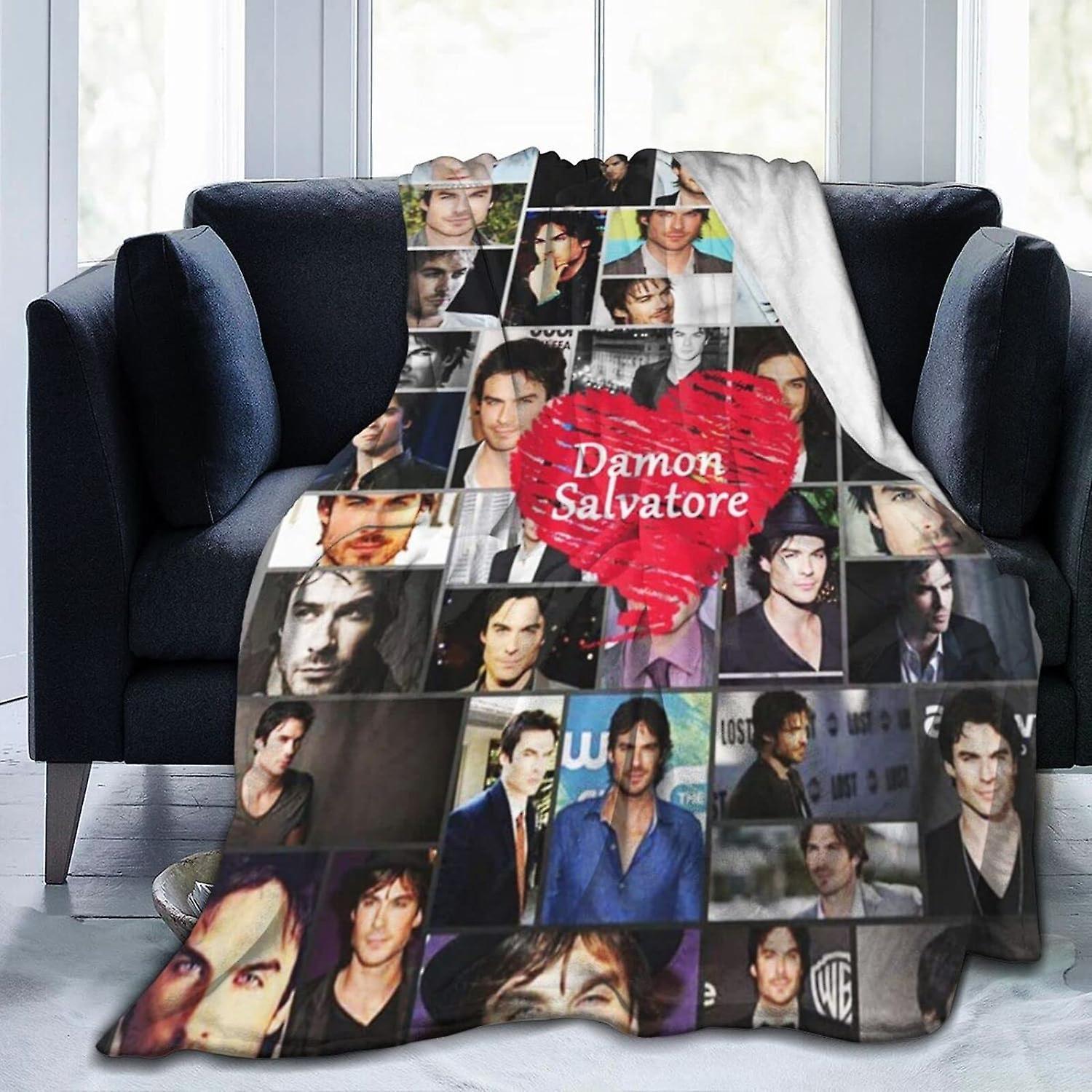 Kerota AY1169 Cozy Plush Damon Throw Blanket Salvatore Ultra Soft Micro Flannel Blankets Warm Comfortable Versatile Blanket For Sofa And Travel 80x..