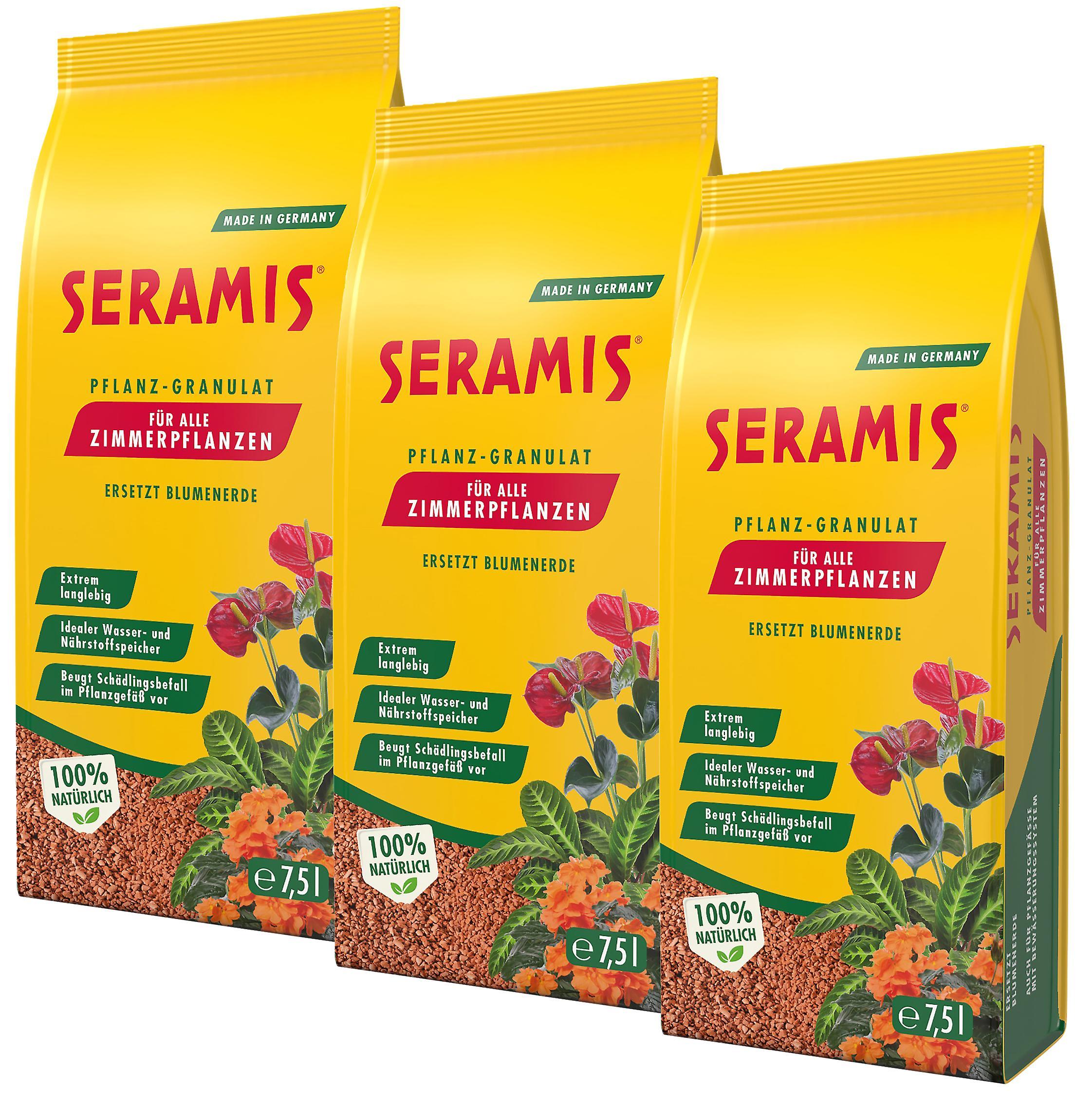 3 x SERAMIS® plant granules for indoor plants, 7.5 liters