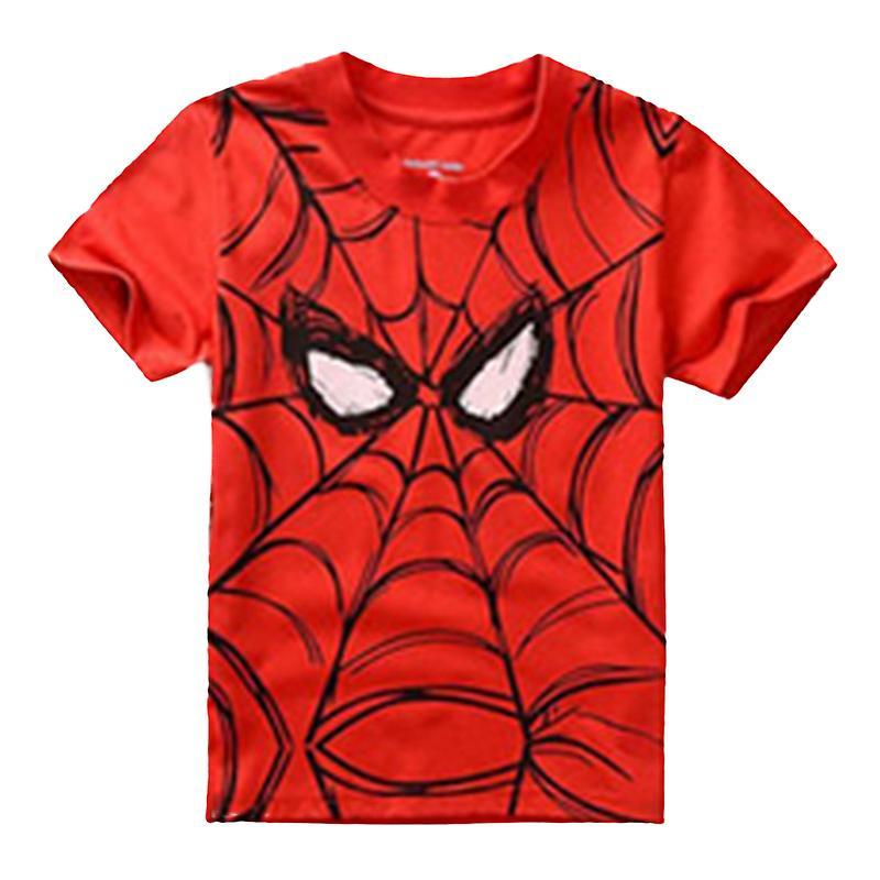 Shakub Kids Boys Spiderman Short Sleeve T-shirt Casual Spider-man Tee Shirt Tops Red 2-3 Years