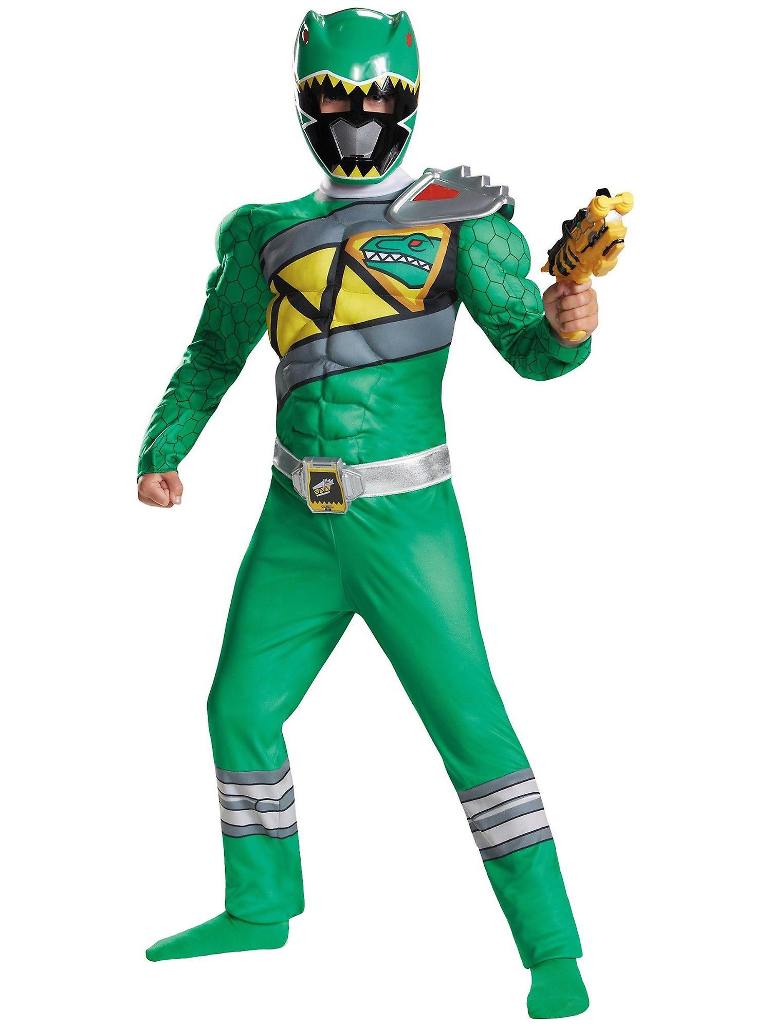 Disguise Green Ranger Muscle Power Rangers Dino Charge Superhero Child Boys Costume Medium (7-8)