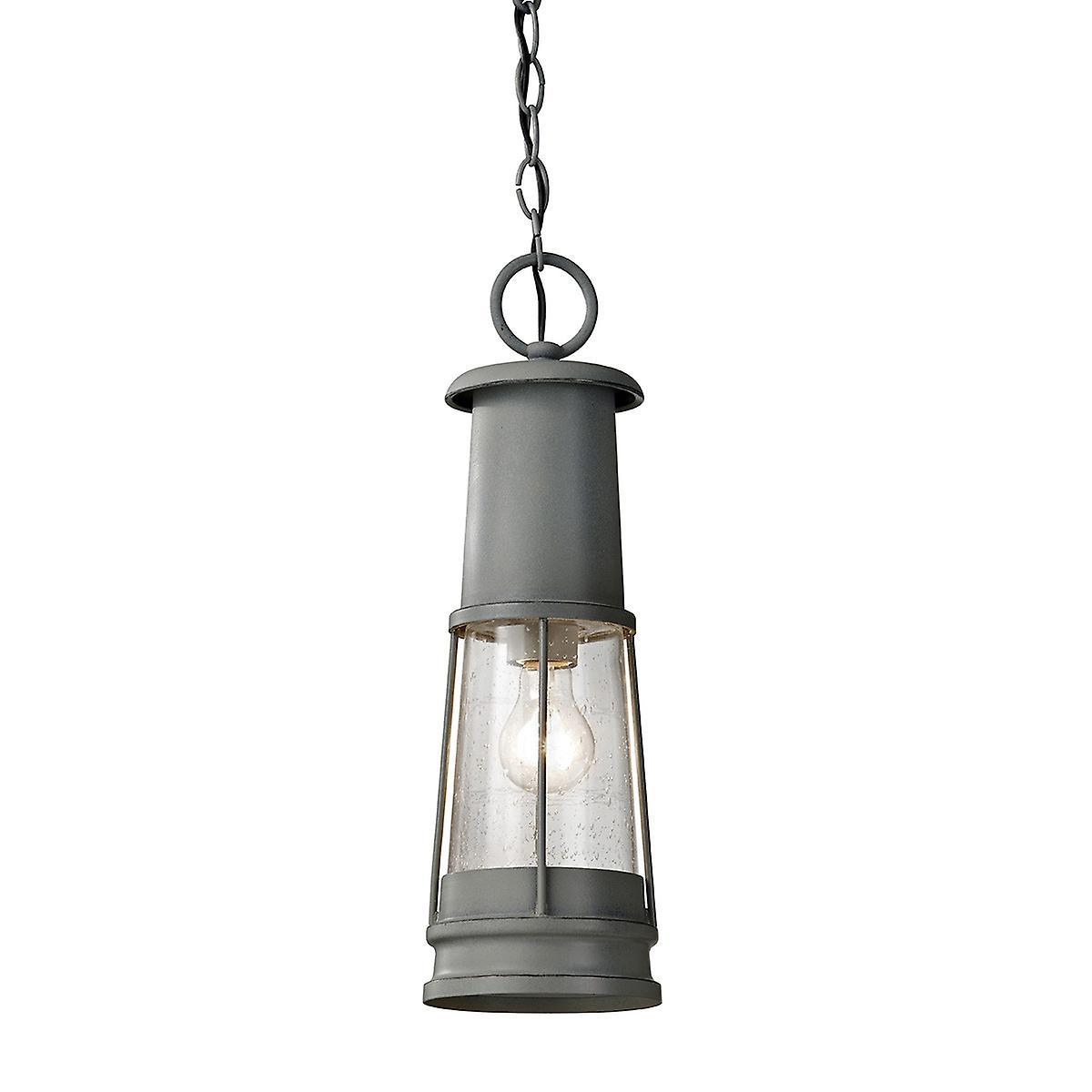 Chelsea Harbor 1 Light Outdoor Ceiling Pendant Light Storm Cloud E27