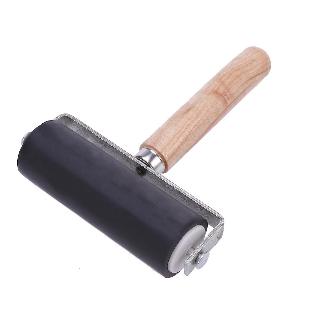 Tinksky Roller Crafting Glue Roller Hard Rubber Brayer Roller Rubber Brayer Bulk Soft Roller Black