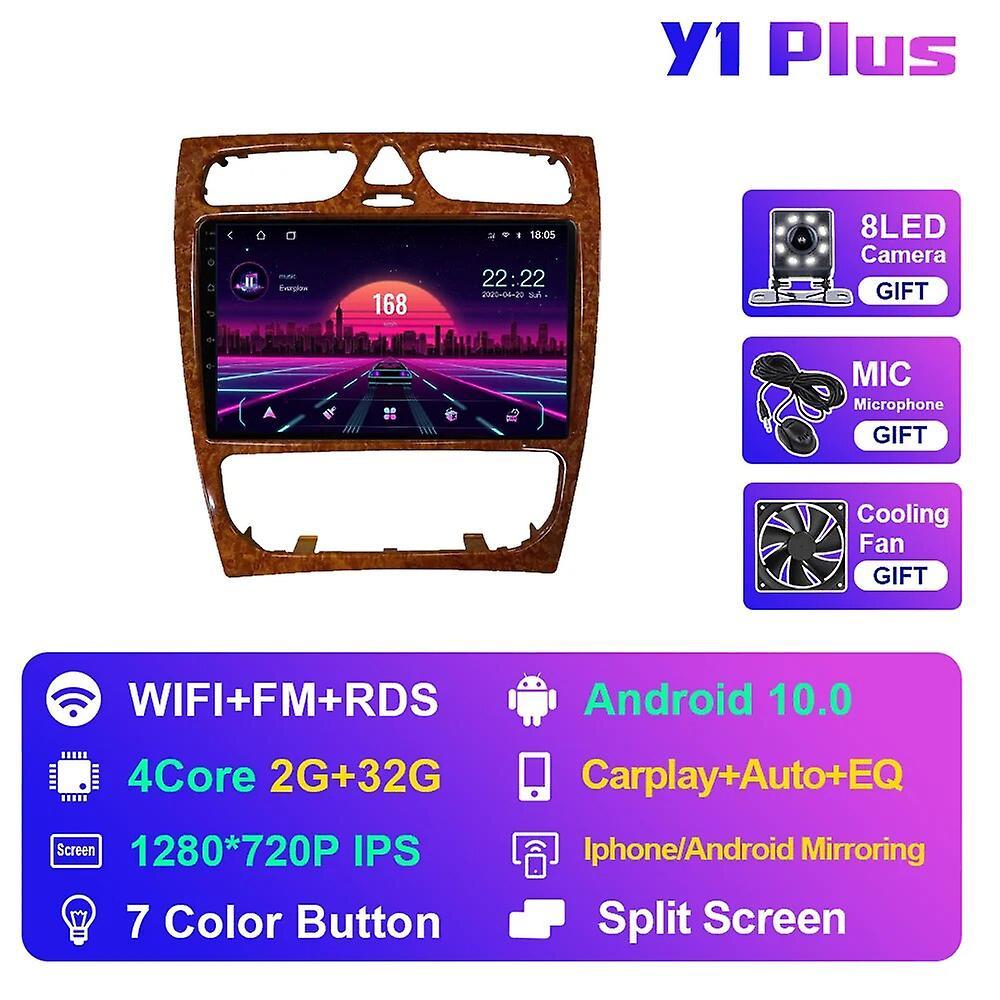 Aintier Android 10 For Mercedes Benz C Class W203 C200 C320 C350 Clk W209 2002-2005 2din Car Radio Autoradio Multimedia Player Y1 Plus 2G 32G PE