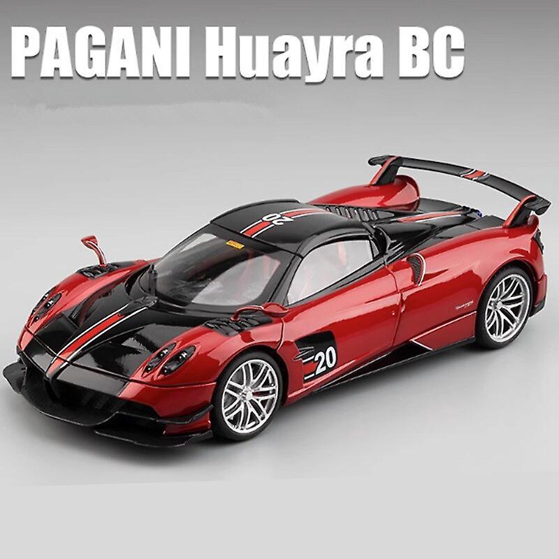 New 1/18 Pagani Huayra Bc Alloy Sports Car Model Diecast Metal Racing Car Vehicle Model Sound And Light Simulation Kids Toy Gift Toy Cars Red