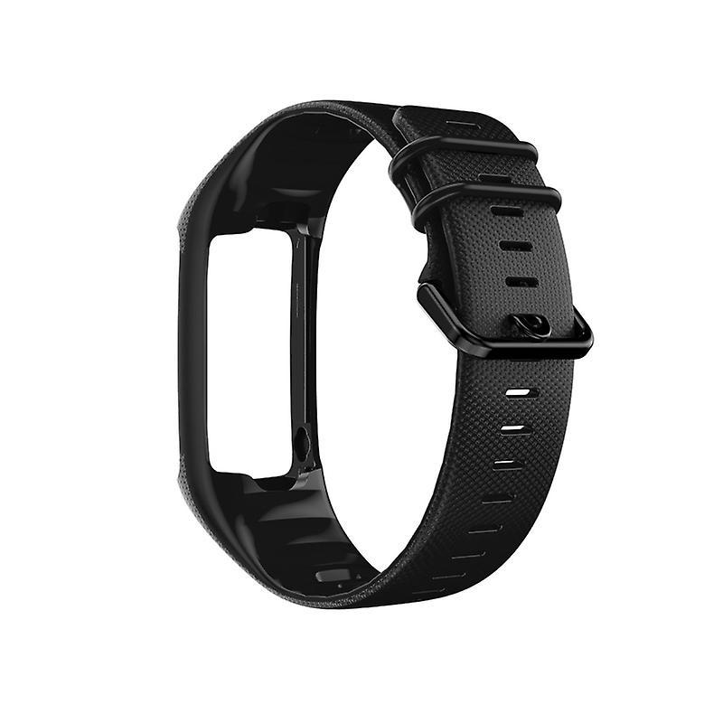 litelamg Watch Band Replacement Soft Silicone Smart Sport Watch Strap Wristband for Polar A360 A370 Black