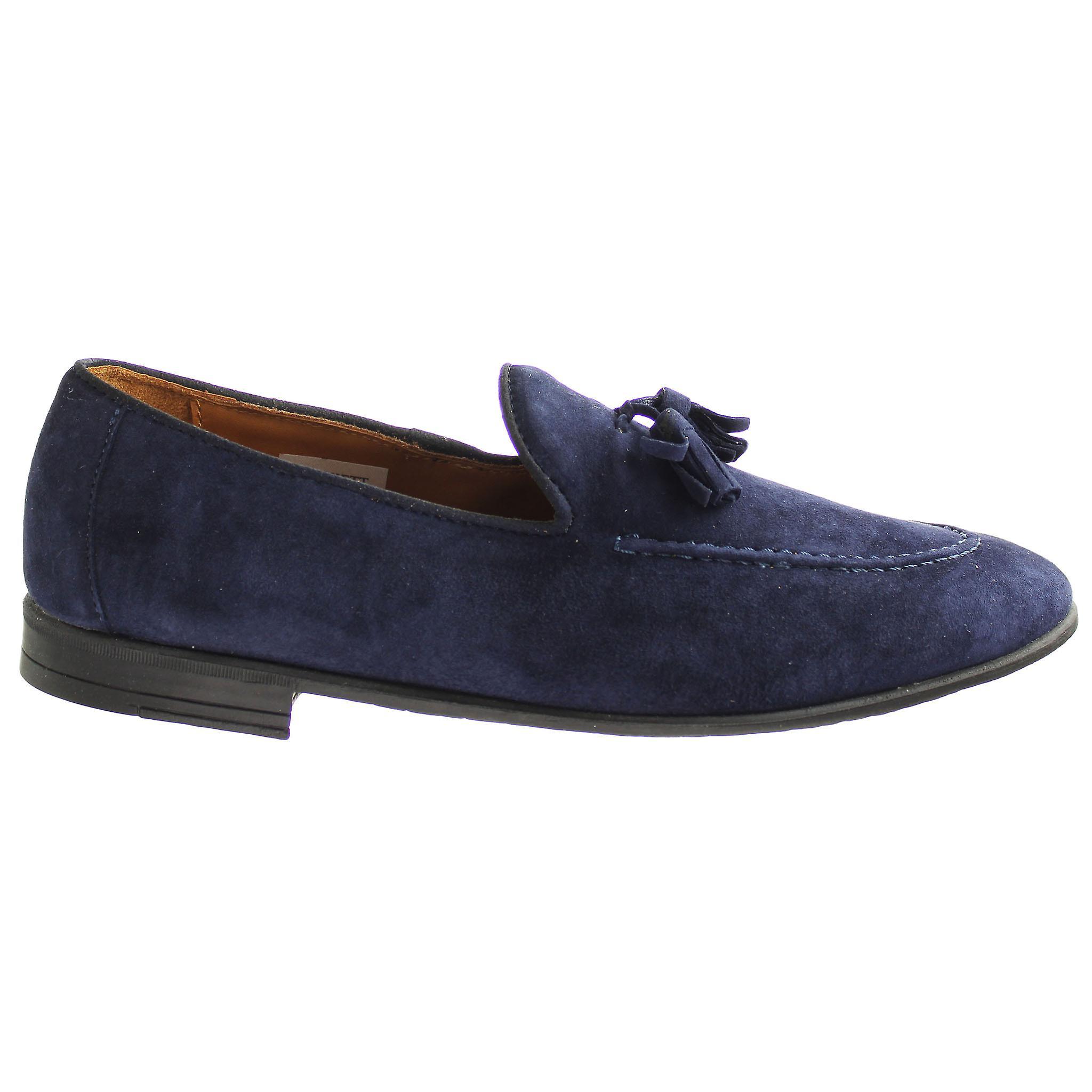 Hackett Tassel Roll Slip-On Blue Suede Leather Mens Shoes HMS20911 595 UK 10 EU 44 US 11