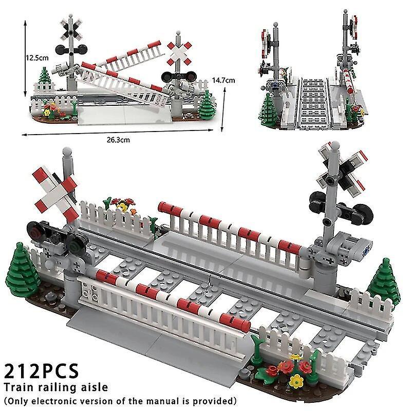 Moc Creative Expert Ideas City Train Railing Crossing Railway Express Bricks Building Blocks Diy Toys For Children Gifts Banmo With PDF Manual