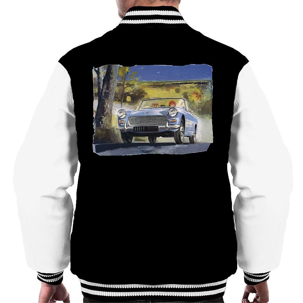 Austin Healey Countryside Background British Motor Heritage Men's Varsity Jacket Black/White Large