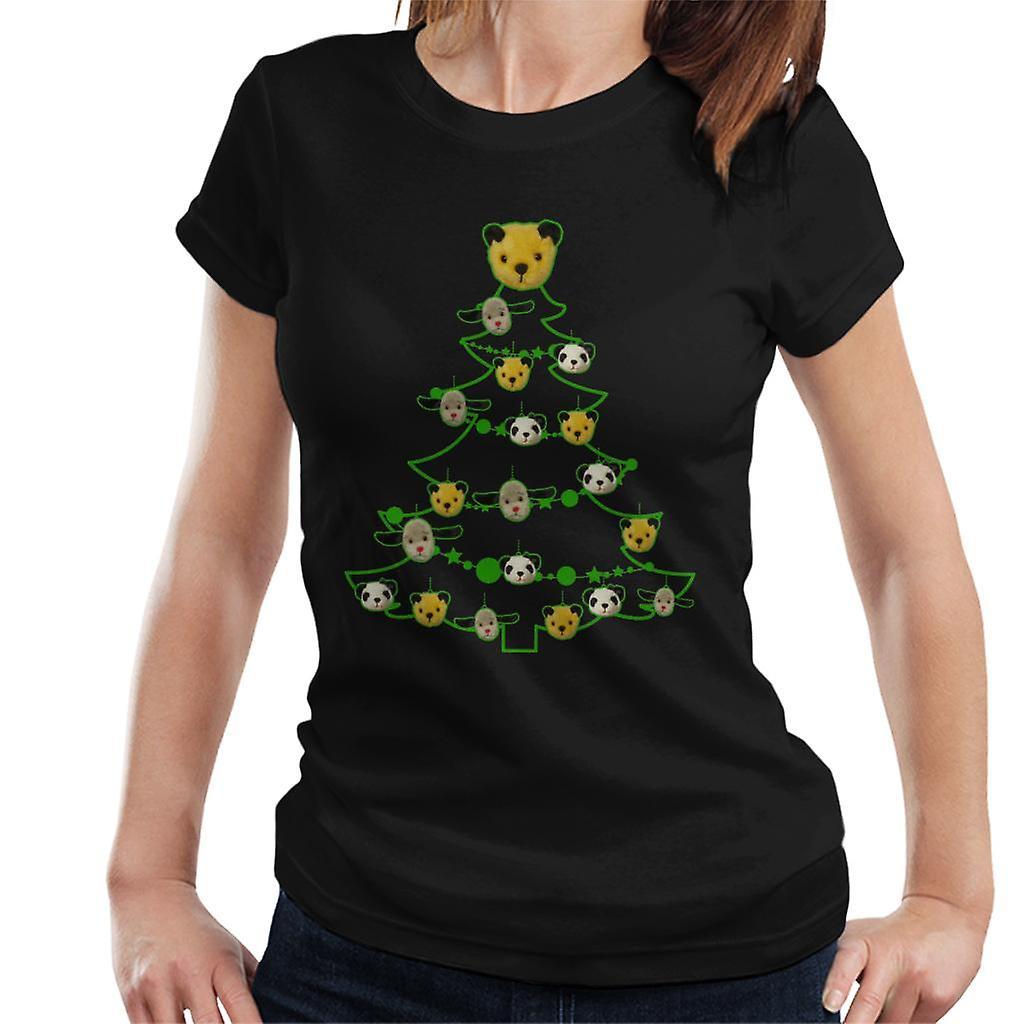 Sooty Christmas Tree Green Silhouette Women's T-Shirt Black XX-Large