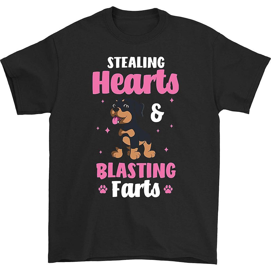 HISHARK Stealing hearts & blasting farts 90s t-shirt Black XL